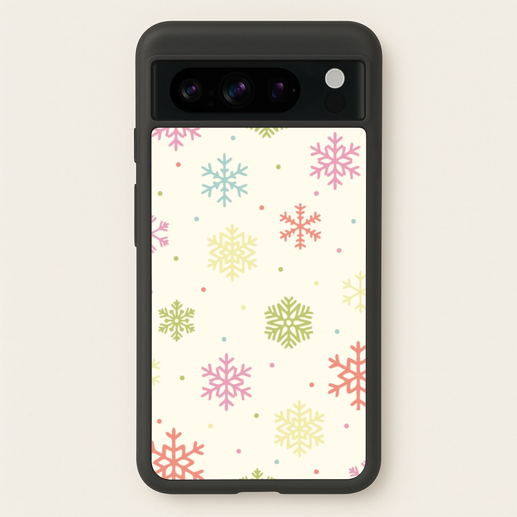 Pastel Snowflakes Pattern Google Pixel 8 Pro Case