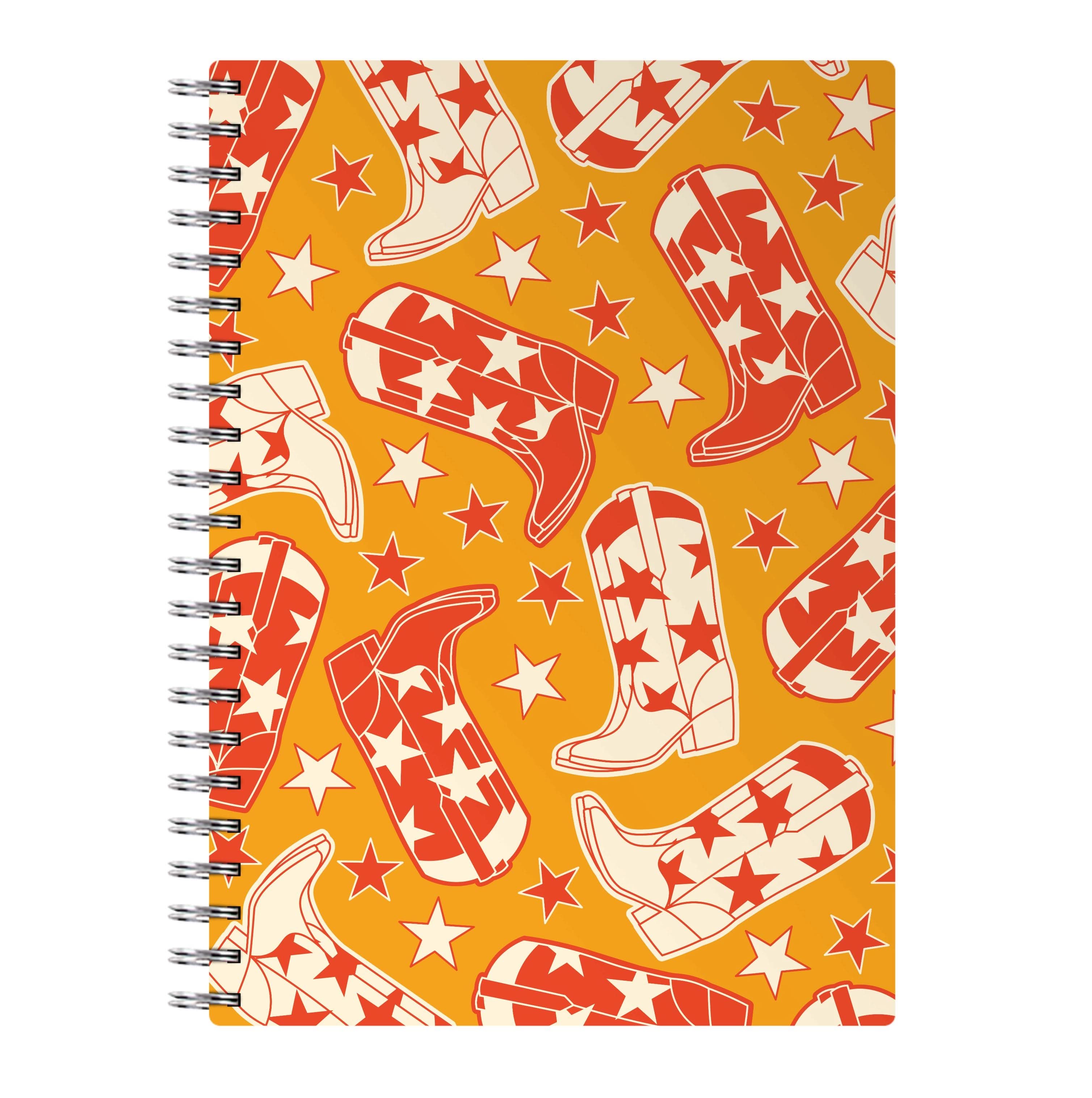 Cartoon Cowboy Boots And Stars Pattern Notebook