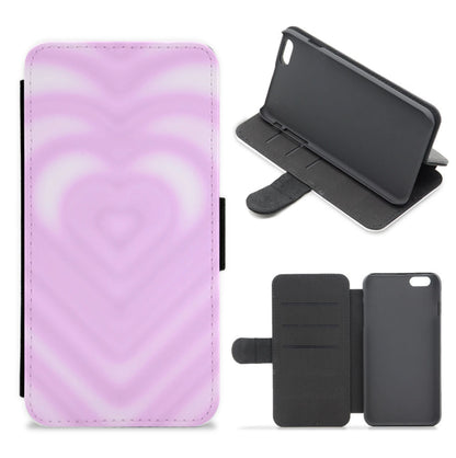 Drippy Love Heart Pink Flip / Wallet Phone Case