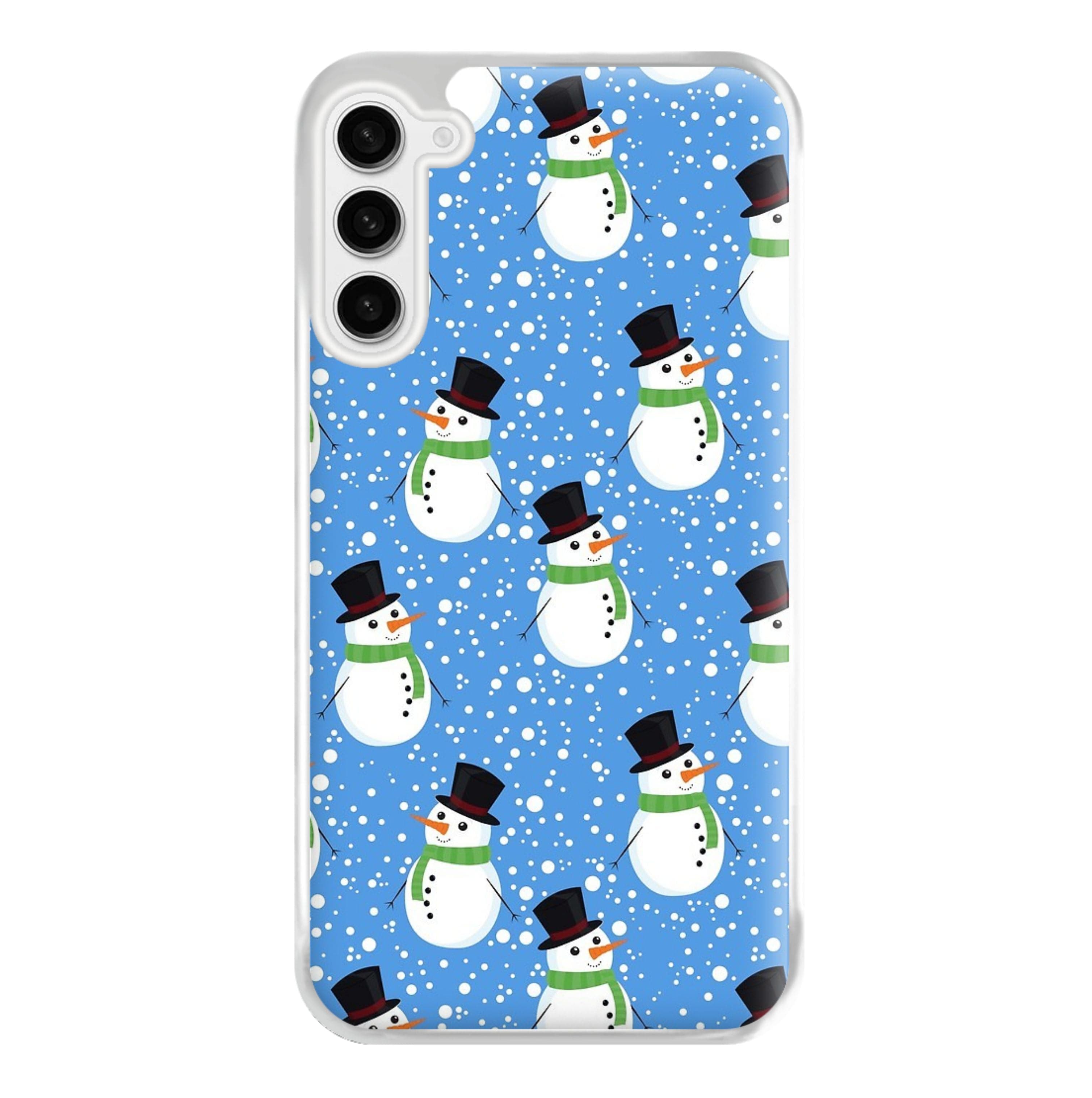 Blue Snowman Pattern Phone Case