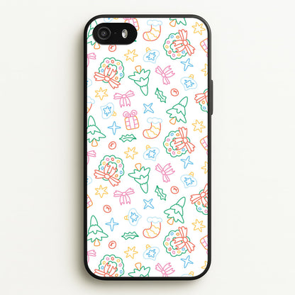 Neon Christmas Icons Pattern II iPhone 5 / 5s / SE 2016 Case