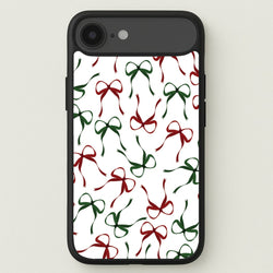 Red And Green Coquette Christmas Bows Pattern iPhone 17 Air Case