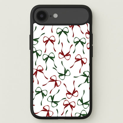 Red And Green Coquette Christmas Bows Pattern iPhone 17 Air Case