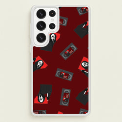 VHS & Ghostface Pattern Galaxy S23 Ultra Case