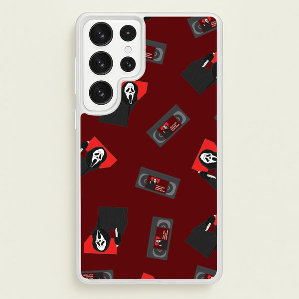 VHS & Ghostface Pattern Galaxy S23 Ultra Case