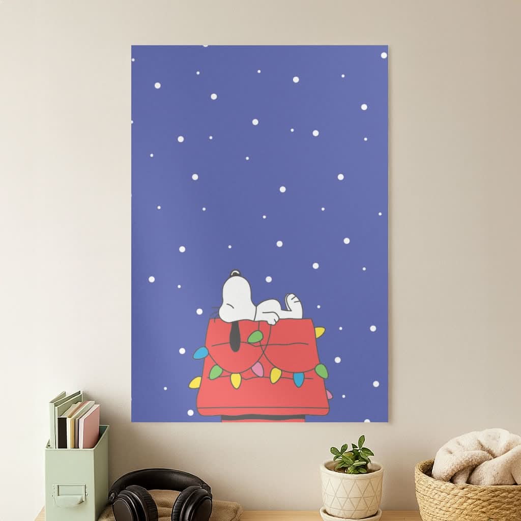Cartoon Beagle Fairylights Poster