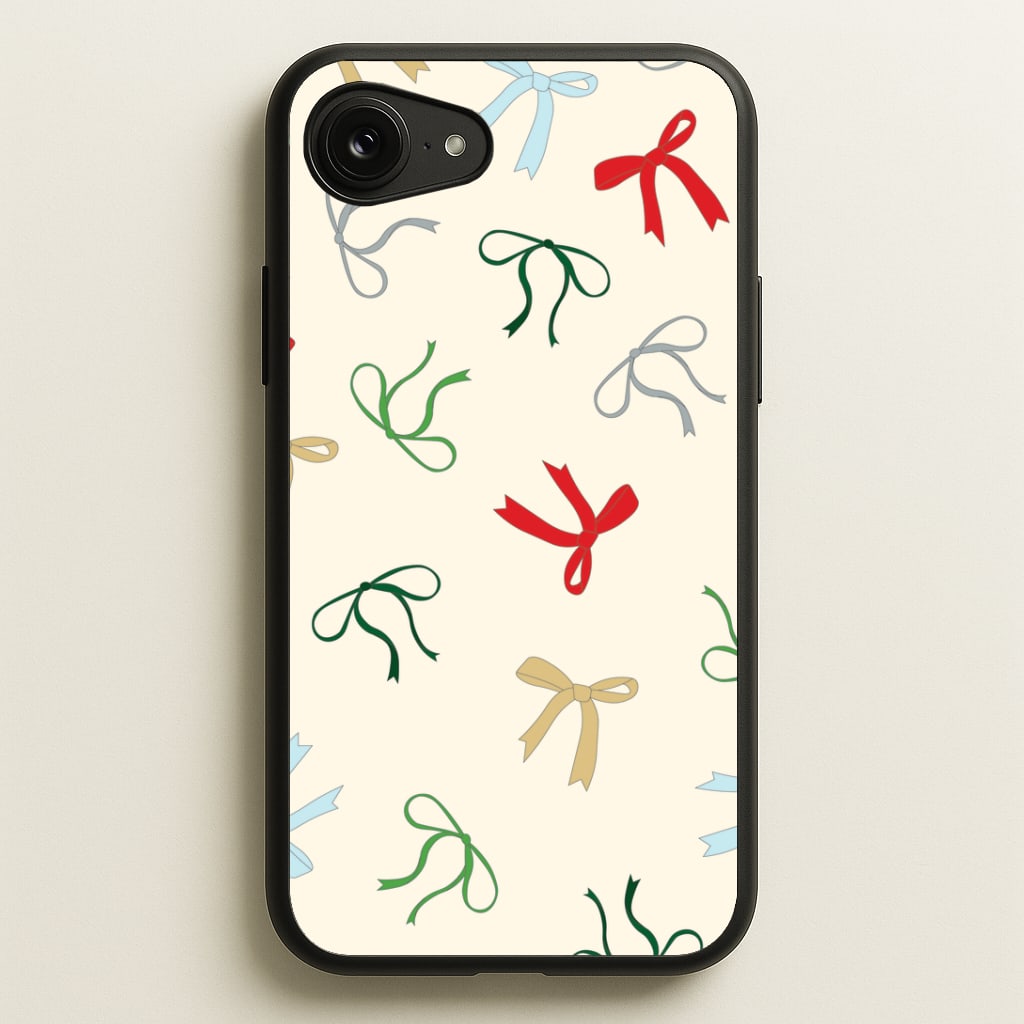 Coquette Christmas Bows Pattern iPhone 16e Case