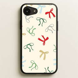 Coquette Christmas Bows Pattern iPhone 16e Case