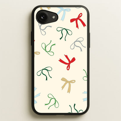 Coquette Christmas Bows Pattern iPhone 16e Case