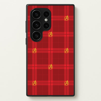 Superhero Team Red Tartan Pattern Galaxy S24 Ultra Case