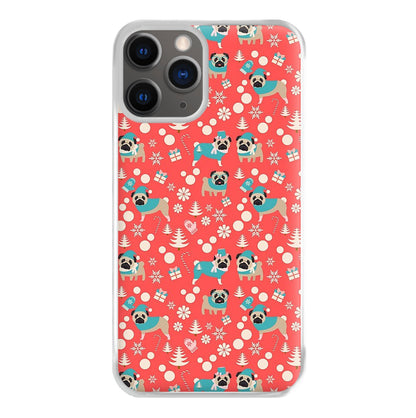 Christmas Pug Pattern Phone Case