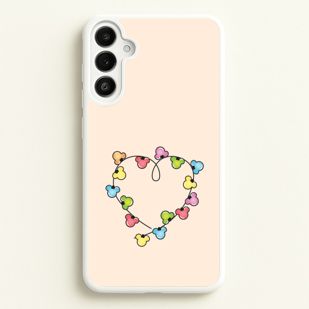 Cartoon Mouse Christmas Fairylights Heart Galaxy A36 Case