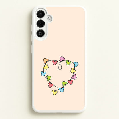 Cartoon Mouse Christmas Fairylights Heart Galaxy A36 Case