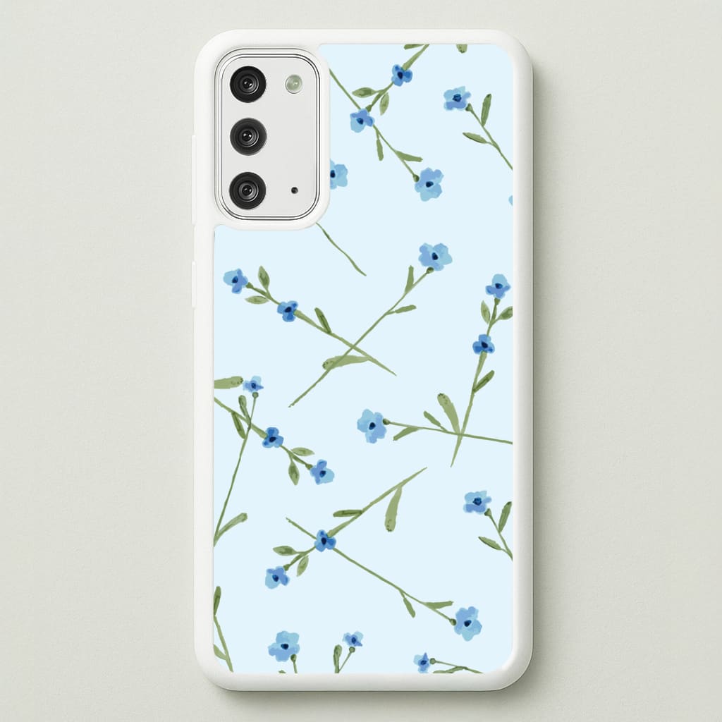 Baby Blue Floral Pattern Galaxy Note 20 Case