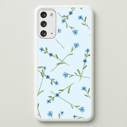 Baby Blue Floral Pattern Galaxy Note 20 Case