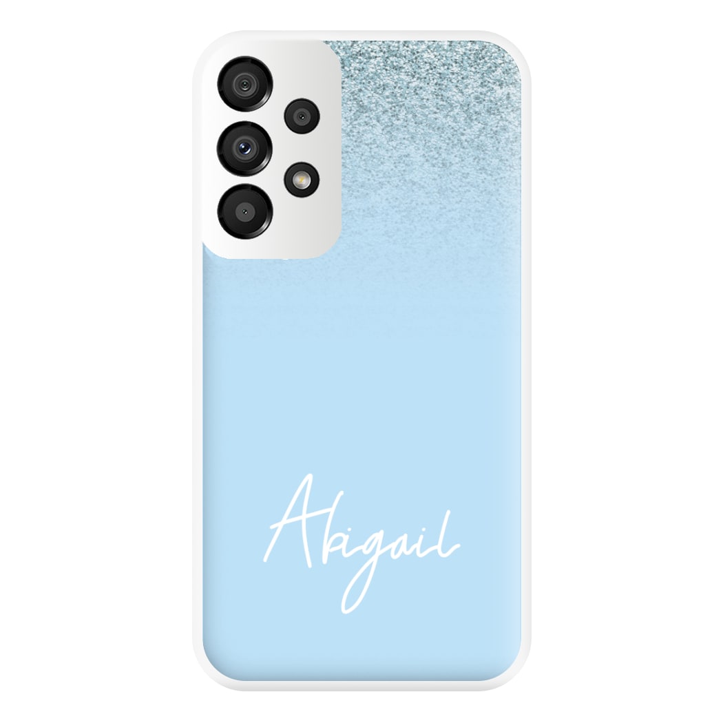 Blue Glitter Personalised Name Galaxy A33 Case