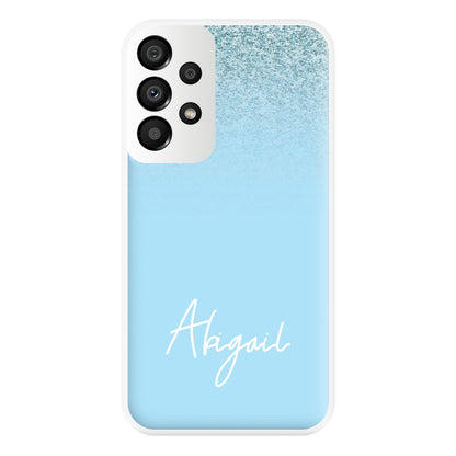 Blue Glitter Personalised Name Galaxy A33 Case