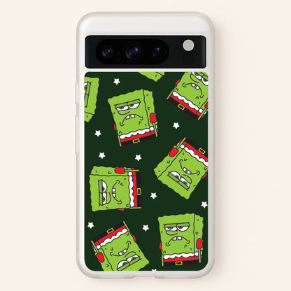 Grumpy Christmas Cartoon Sponge Pattern Google Pixel 8 Pro Case