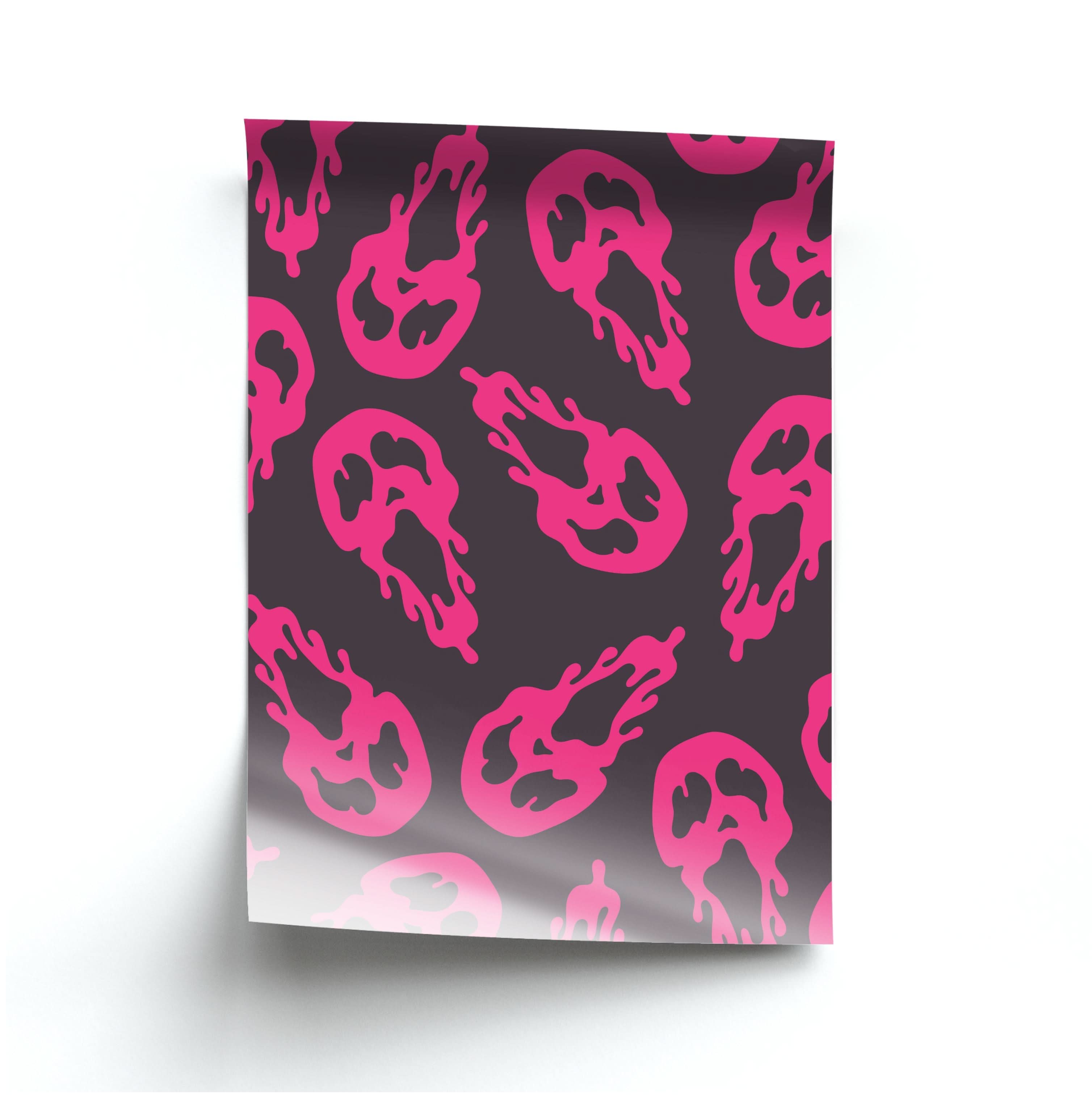 Trippy Ghost Face Pattern Poster
