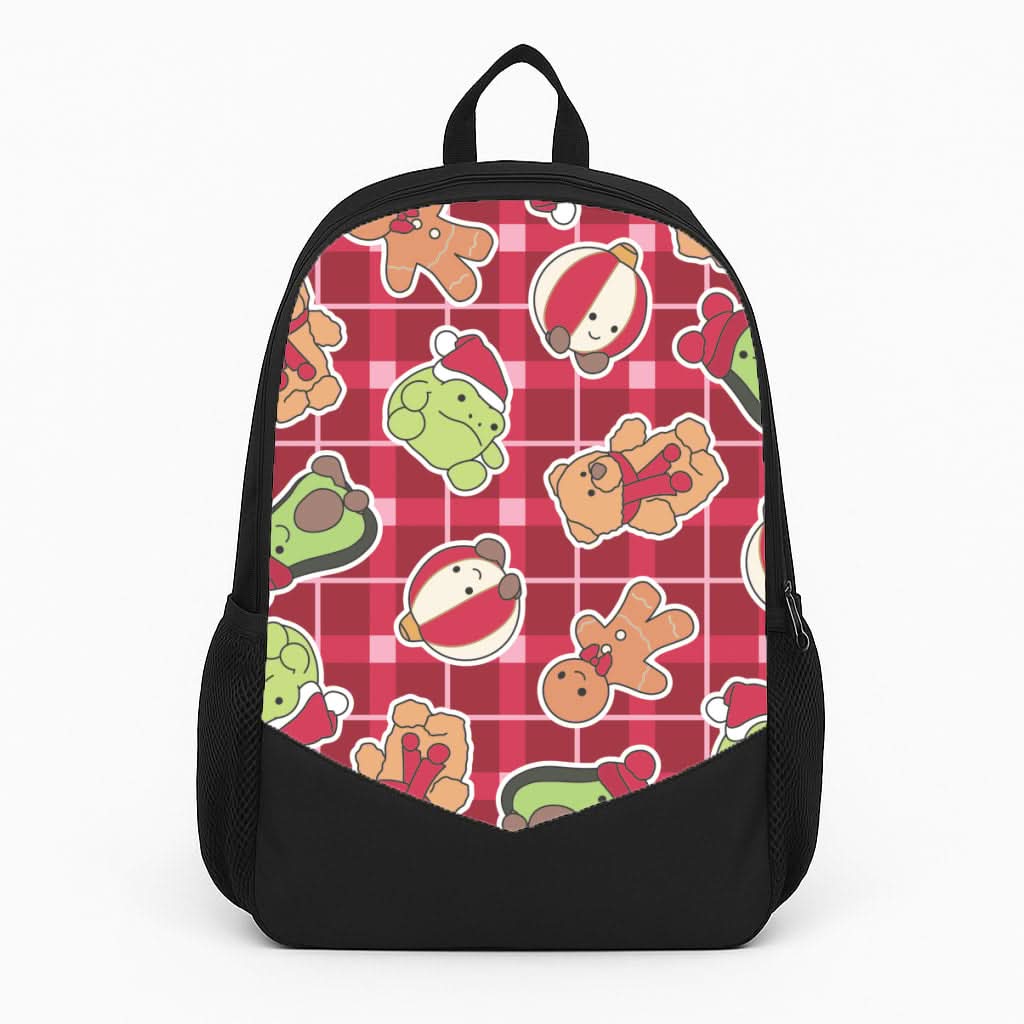 Christmas Plushies Tartan Pattern Backpack
