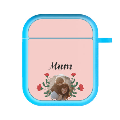 Mum Red Flowers - Personalised Mother's Day AirPods Case