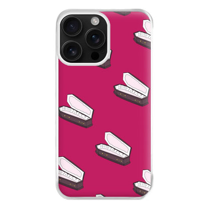 Bright Pink Coffin Pattern Phone Case for Apple iPhone, Samsung Galaxy, Huawei and Google Pixel