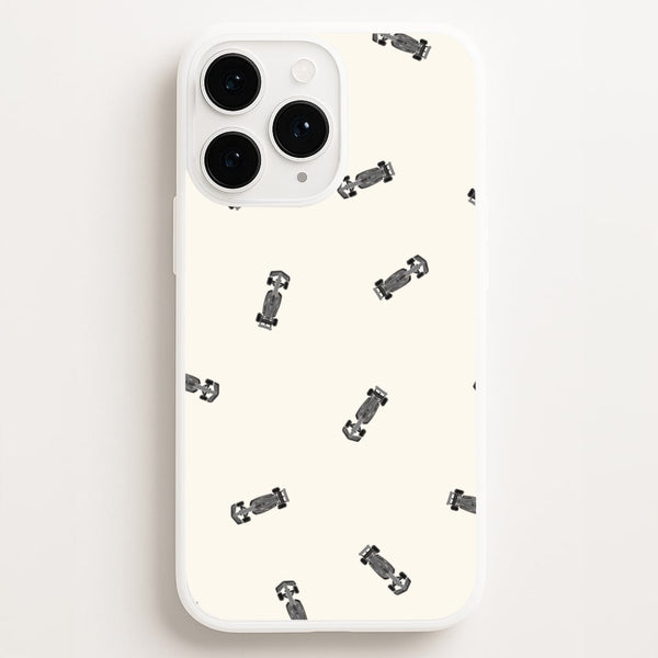Race Cars Pattern Off White iPhone 11 Pro Max Case