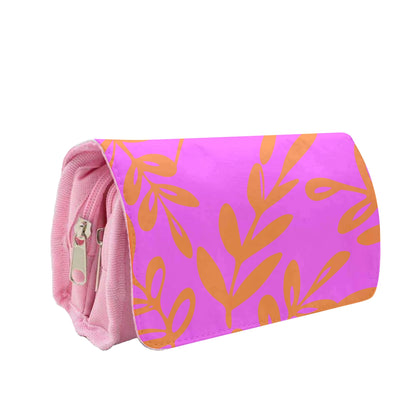 Pink & Orange Leaves - Foliage Pencil Case