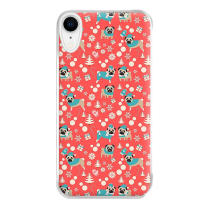 Christmas Pug Pattern Phone Case