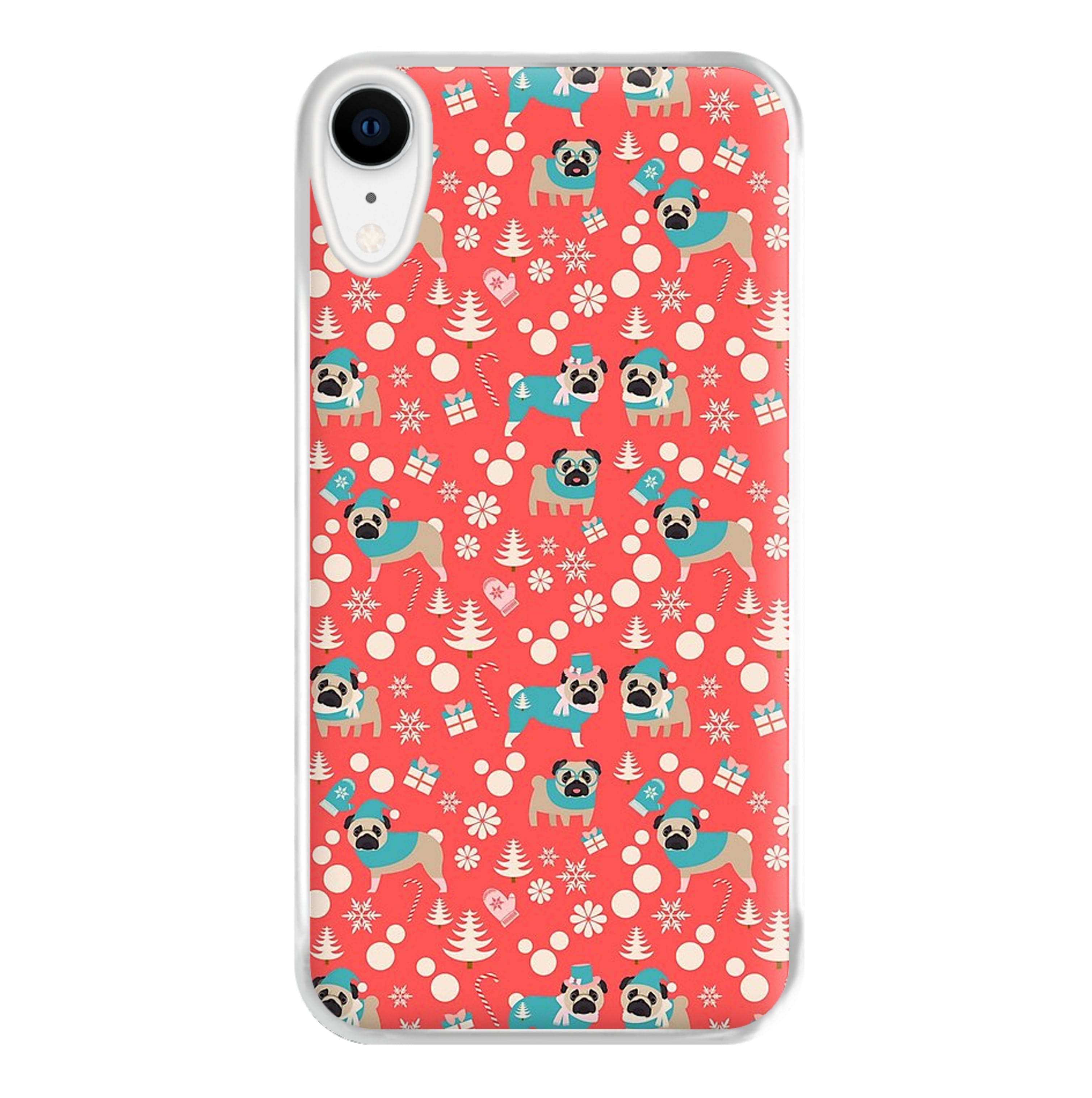 Christmas Pug Pattern Phone Case