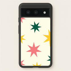 Colourful Christmas Stars Pattern Google Pixel 8a Case