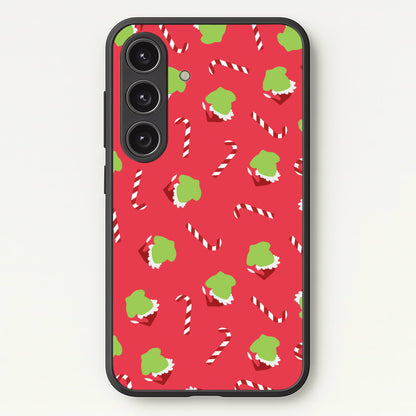 Green Creature And Candy Canes Pattern Galaxy S24 Case