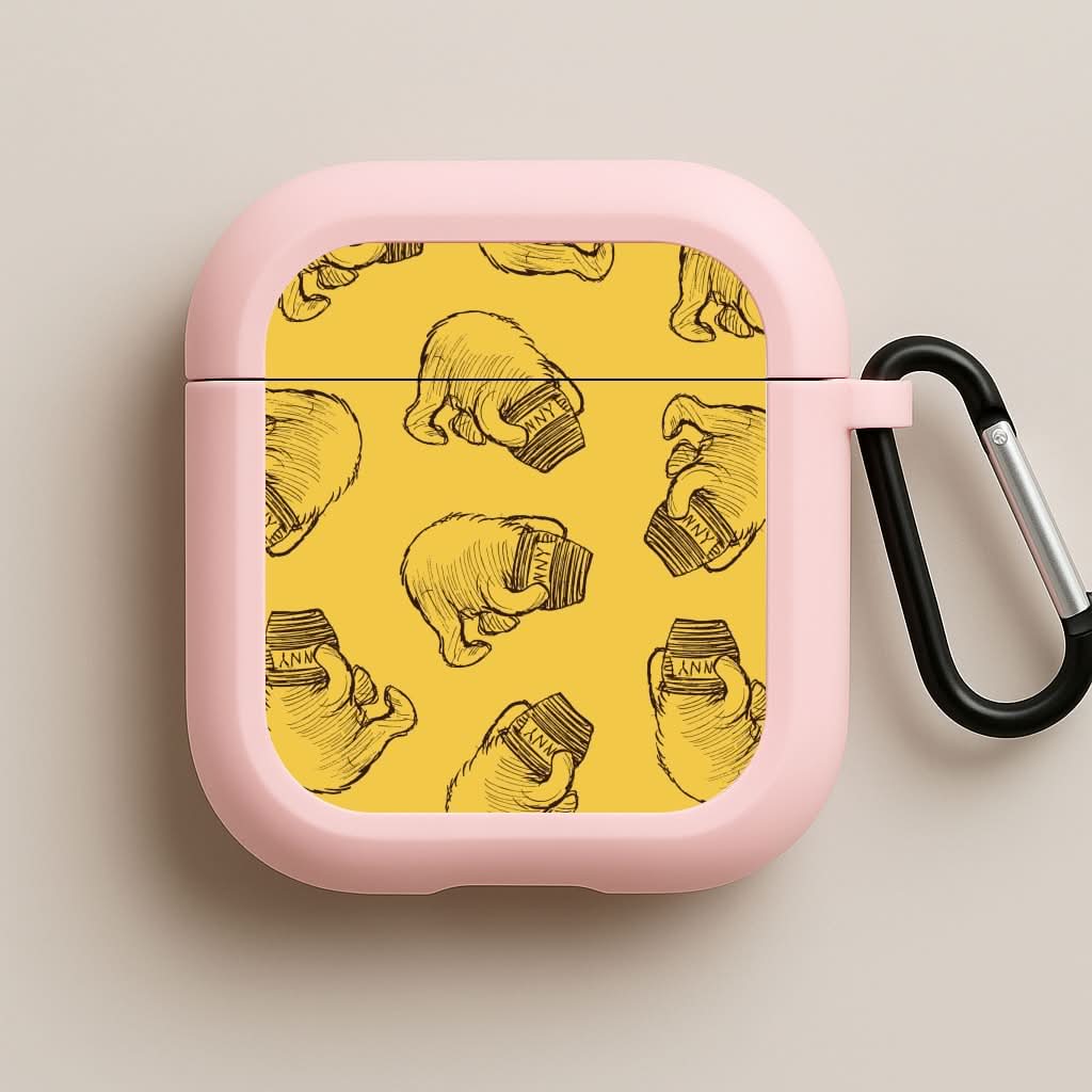 Winnie Honey Pot Pattern Pink AirPods Case