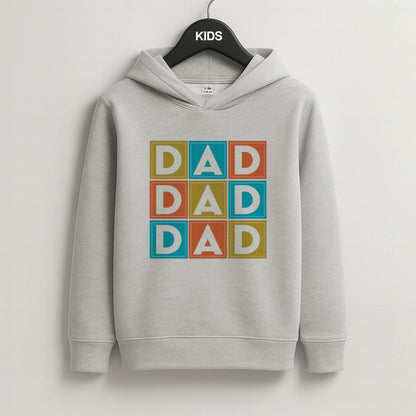 Dad Cubes Grey Kids Hoodie