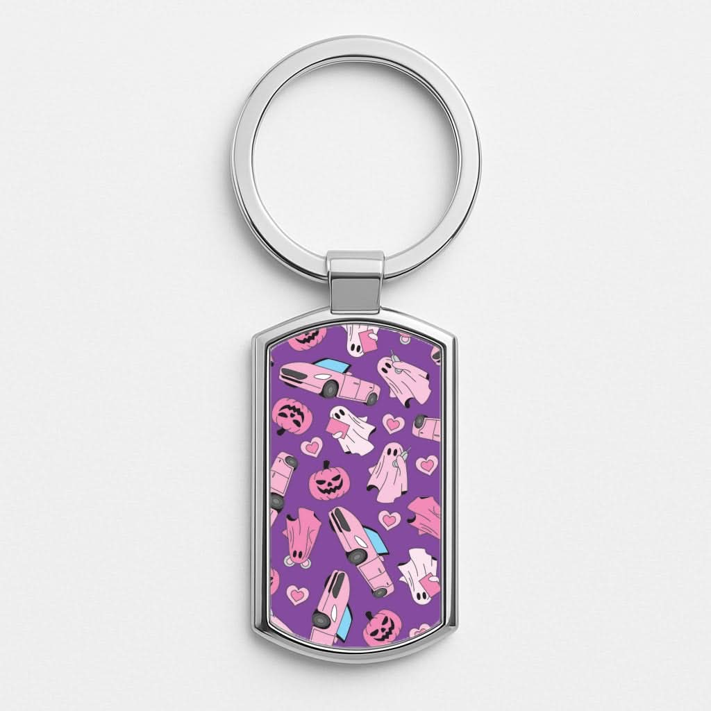Mean Ghouls Props Pattern Silver Metal Keyring