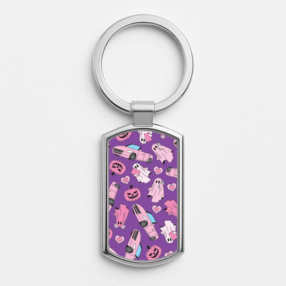 Mean Ghouls Props Pattern Silver Metal Keyring