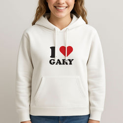 I Love Gary Womans Hooded Sweatshirt