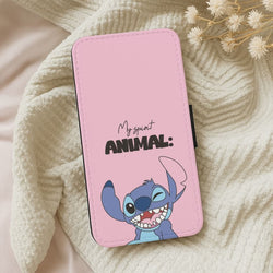 My Sprit Animal Blue Alien Leather Phone Case