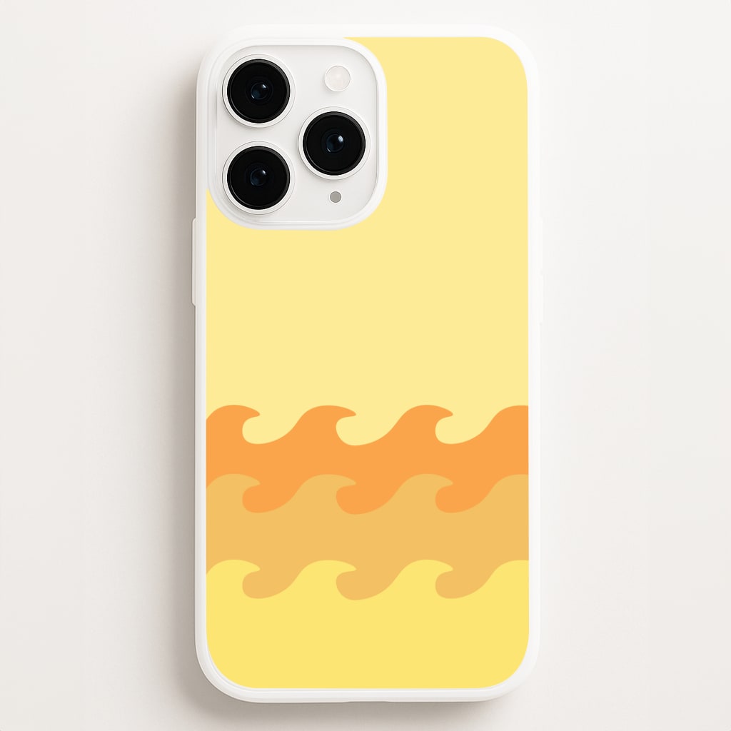 Orange Beach Waves Pattern Phone Case