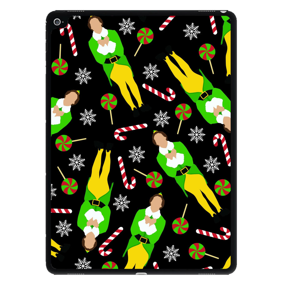 Elf Candy Cane Pattern iPad Case