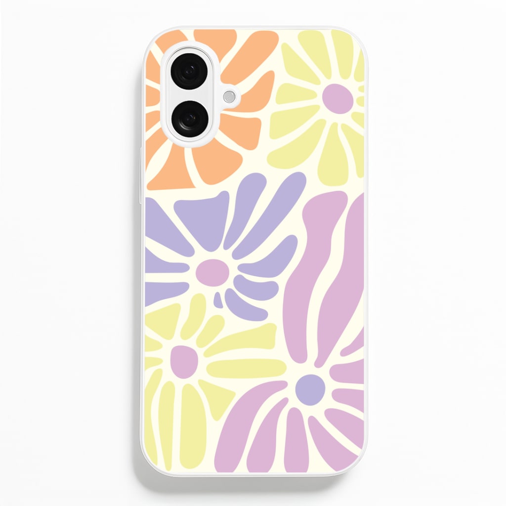 Pastel Abstract Flowers iPhone 16 Plus Case