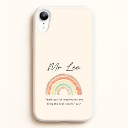 Biege Personalised Teacher Rainbow  iPhone XR Case
