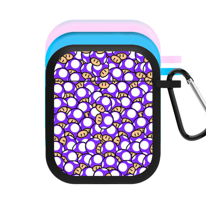 Mushroom Pattern - Purple AirPods Case