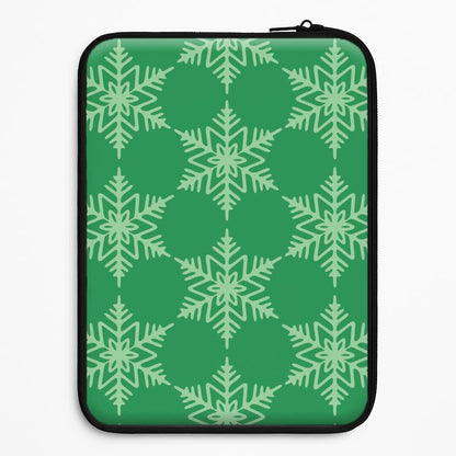 Green Giant Snowflakes Christmas Pattern Universal Laptop Sleeve
