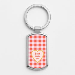 Best Mum Eva Silver Metal Keyring