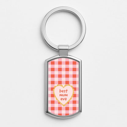 Best Mum Eva Silver Metal Keyring