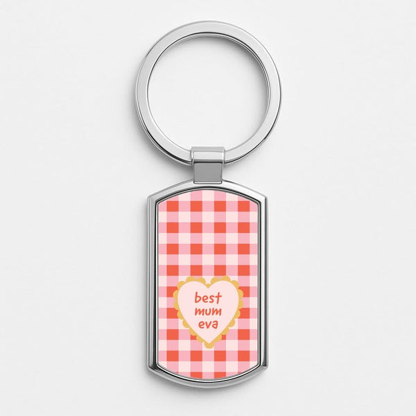 Best Mum Eva Silver Metal Keyring