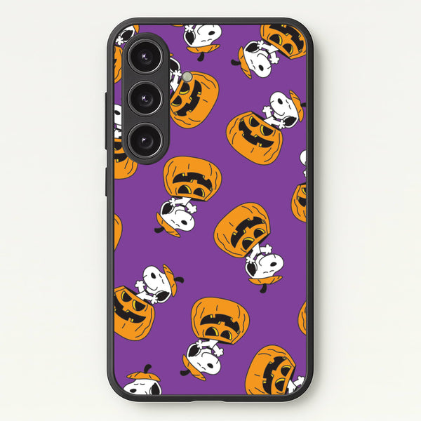 Cartoon Beagle Pumpkin Pattern Galaxy S25 Plus Case