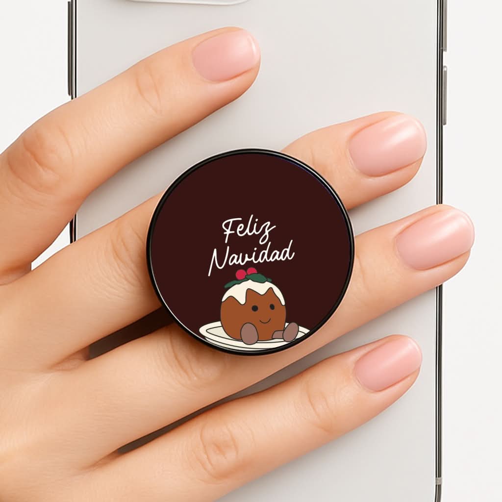 Christmas Pudding Plush Phone Grip