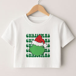Green Creature Christmas Crop Top